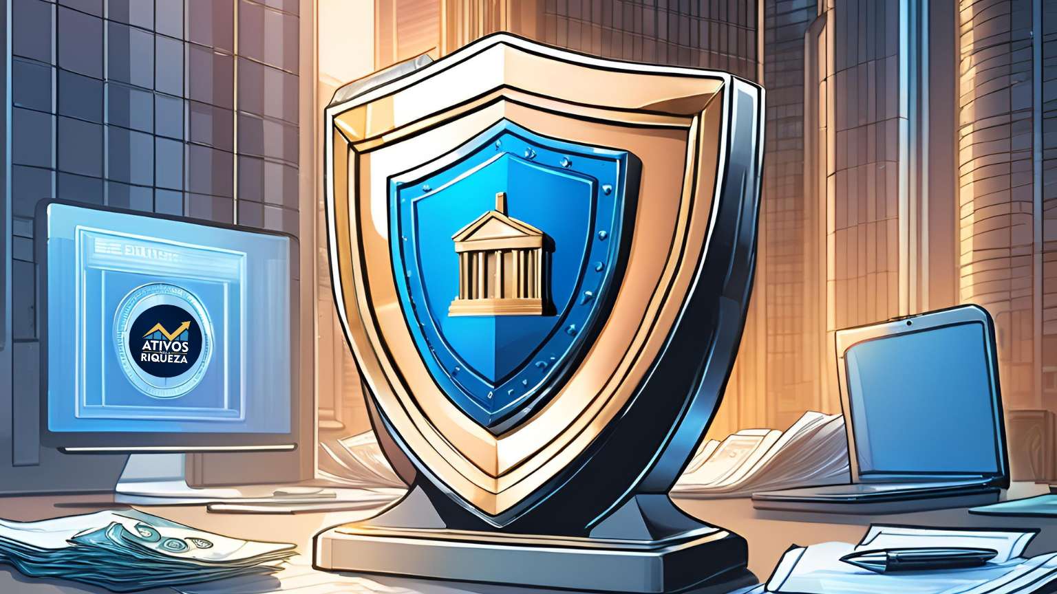 Uma imagem de um escudo representando a segurança do investimento em CDB para iniciantes