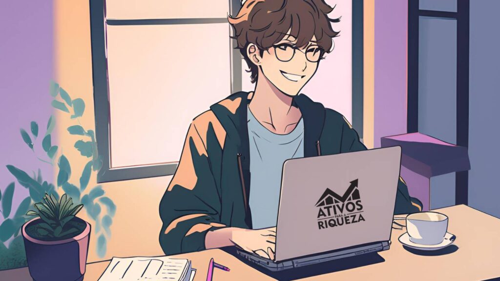 Imagem de uma pessoa usando um computador, representando um freelancer fazendo renda extra