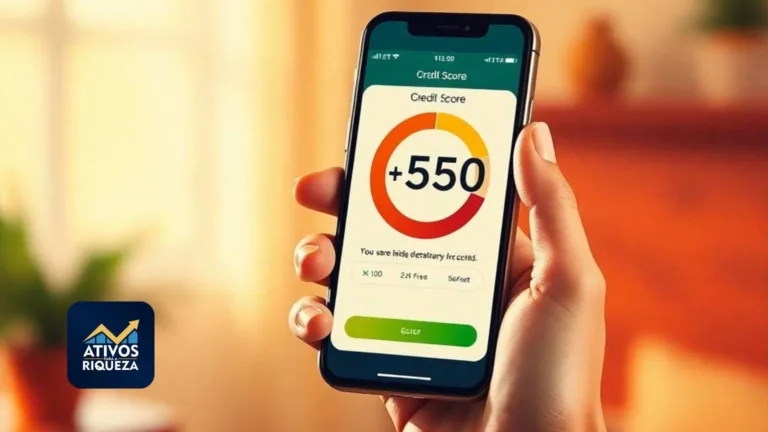 Imagem representando o score de crédito em um celular